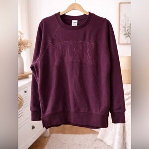 PINK Victoria’s Secret Burgundy Crewneck Sweatshirt Cozy Lounge Pullover Size M